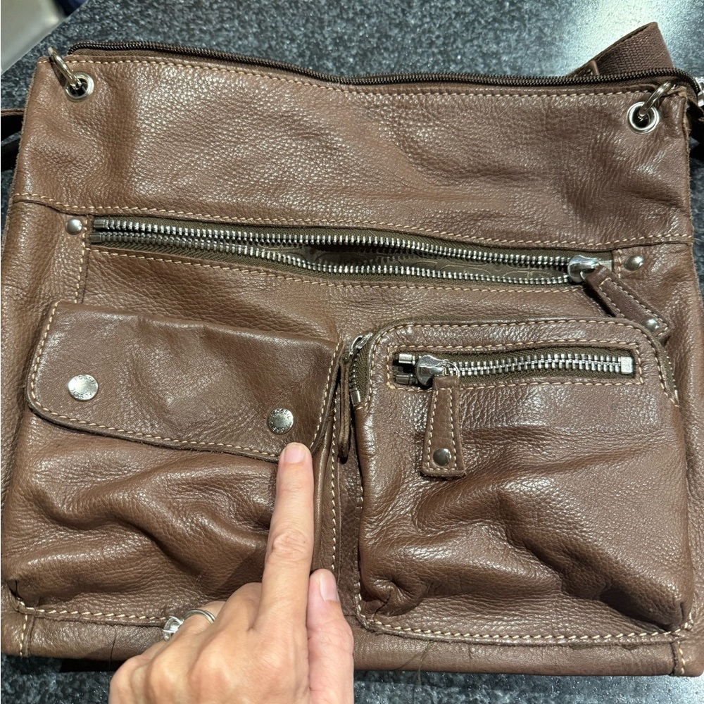 Fossil Brown Leather Shoulder Bag